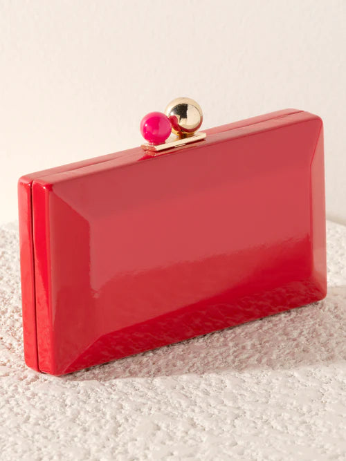 Red patent clutch bag online