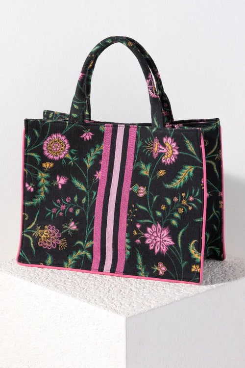 Kari Black Floral Tote