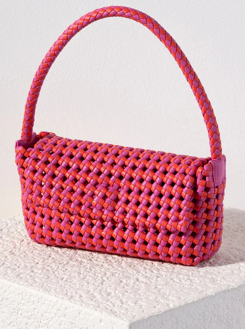 Rae Pink Woven Shoulder Bag