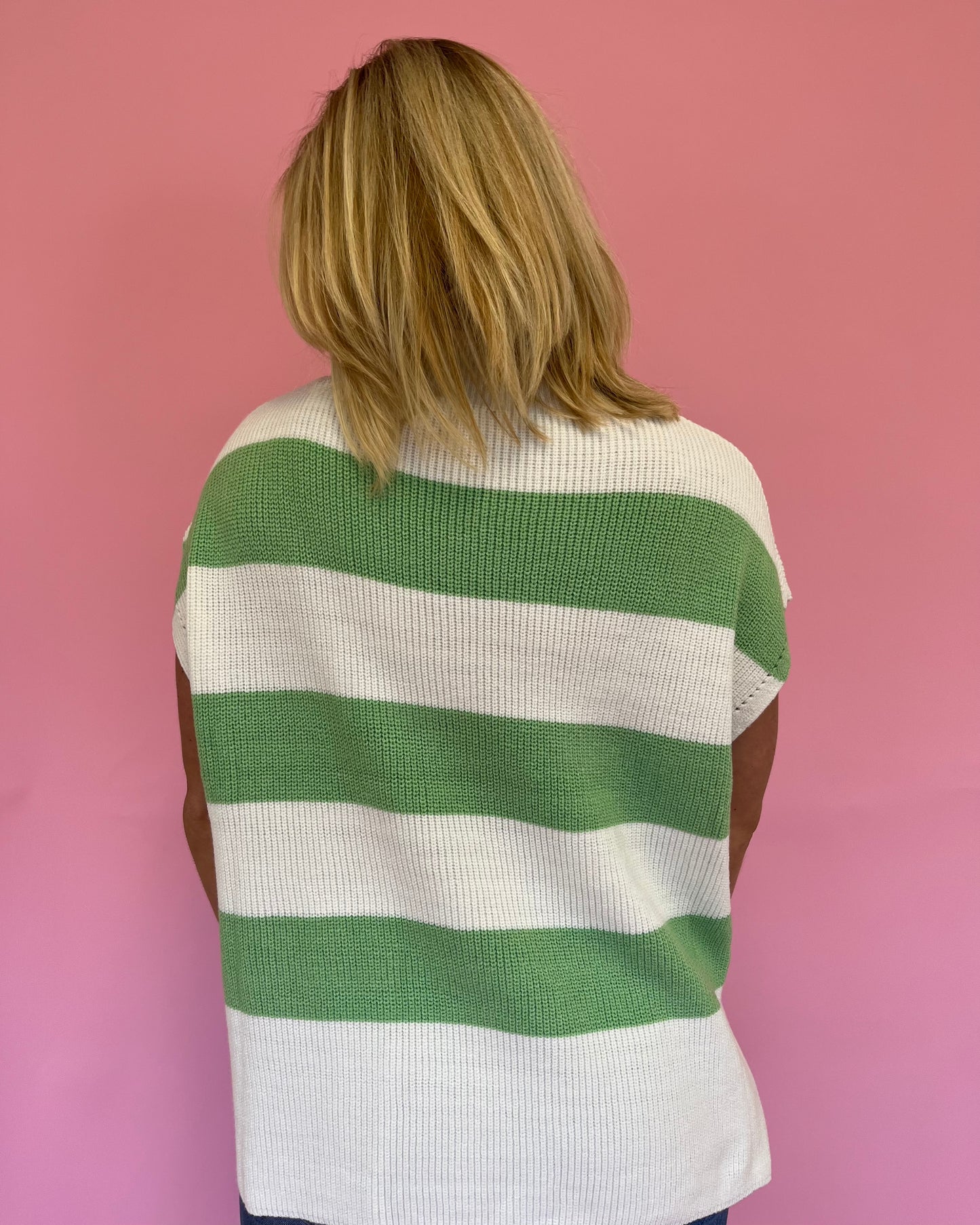 Hannah Green Stripe Knit Top