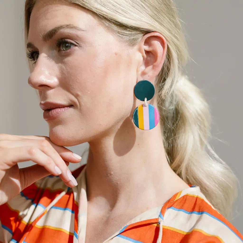 Pacific Stripe Double Dangle Earrings