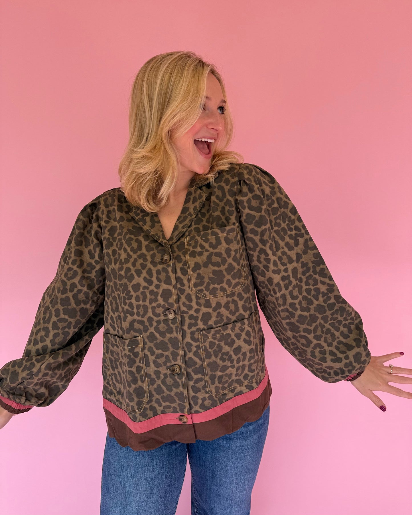 Chloe Cheetah Button Up Jacket