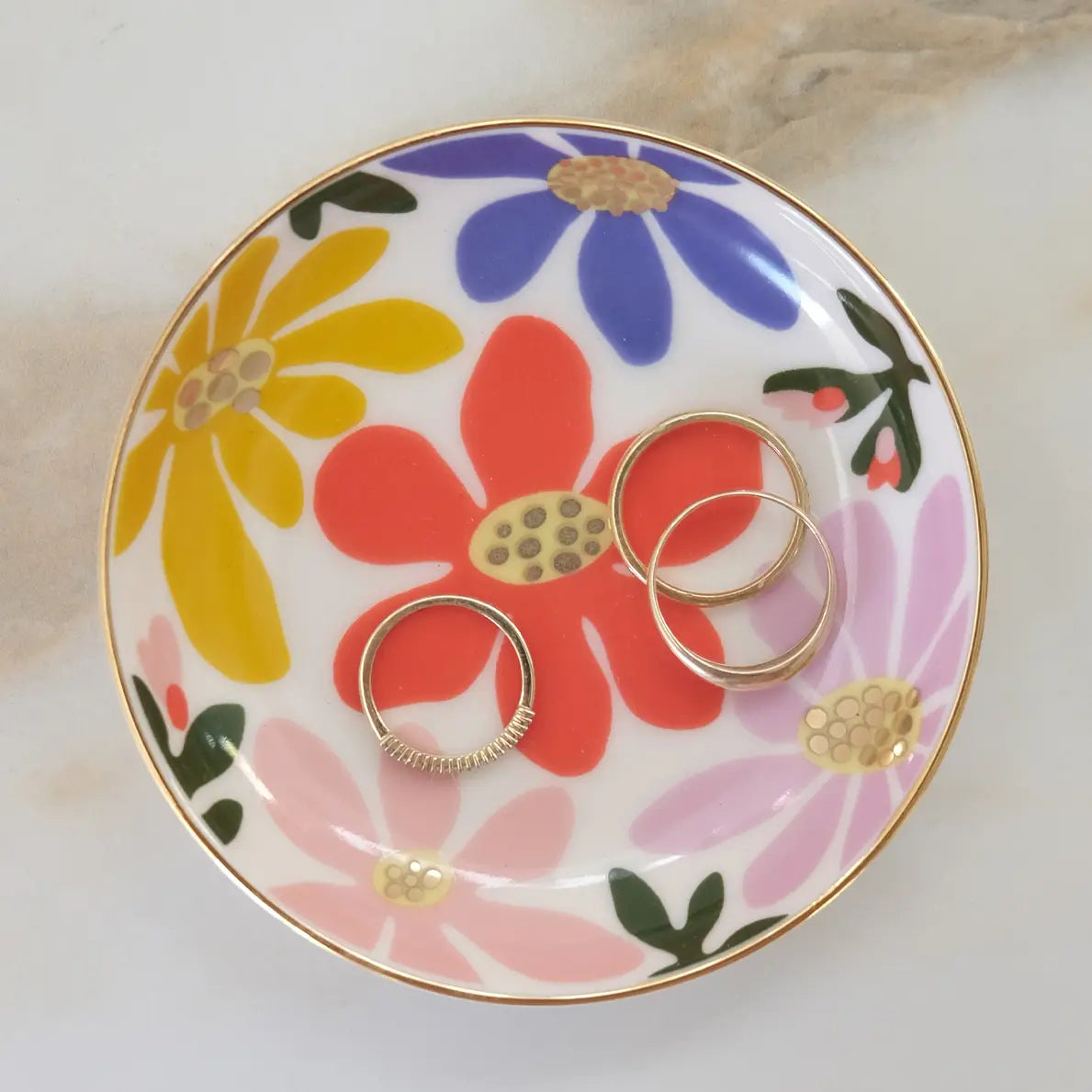 Vibrant Blooms Trinket Tray