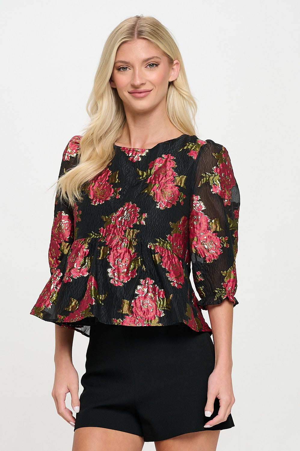 Jax Floral Jacquard Top