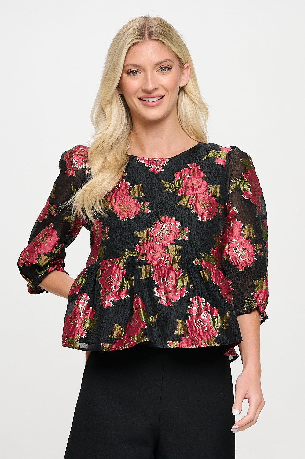 Jax Floral Jacquard Top