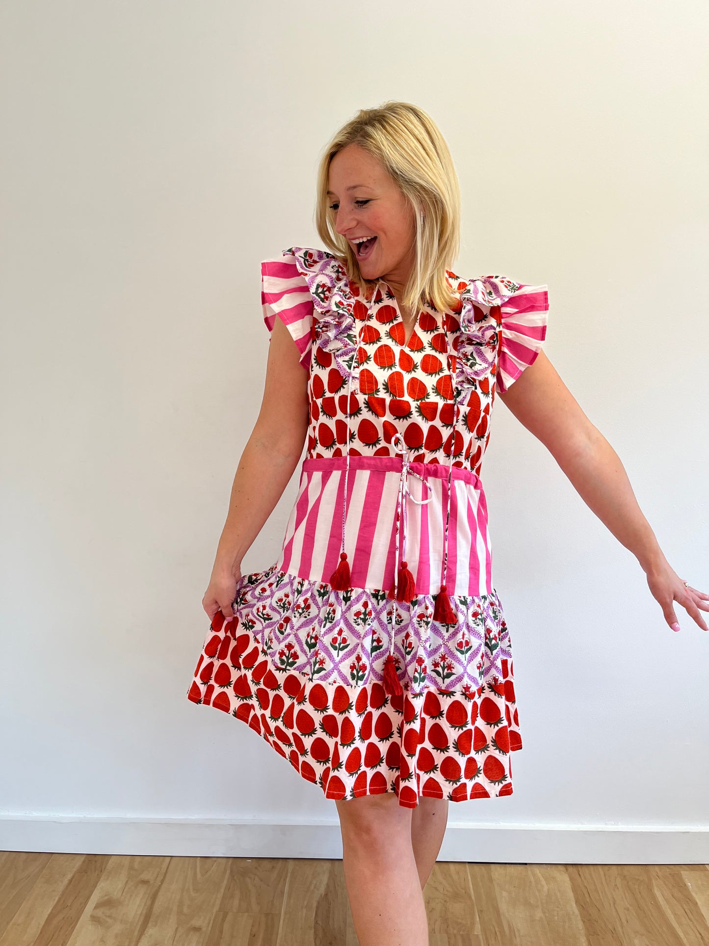 Sweet Strawberry Pattern Dress