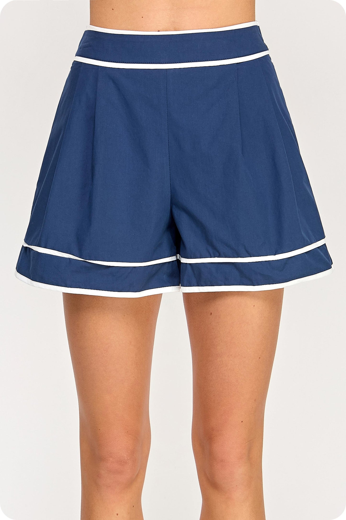 Mia Navy Poplin Shorts