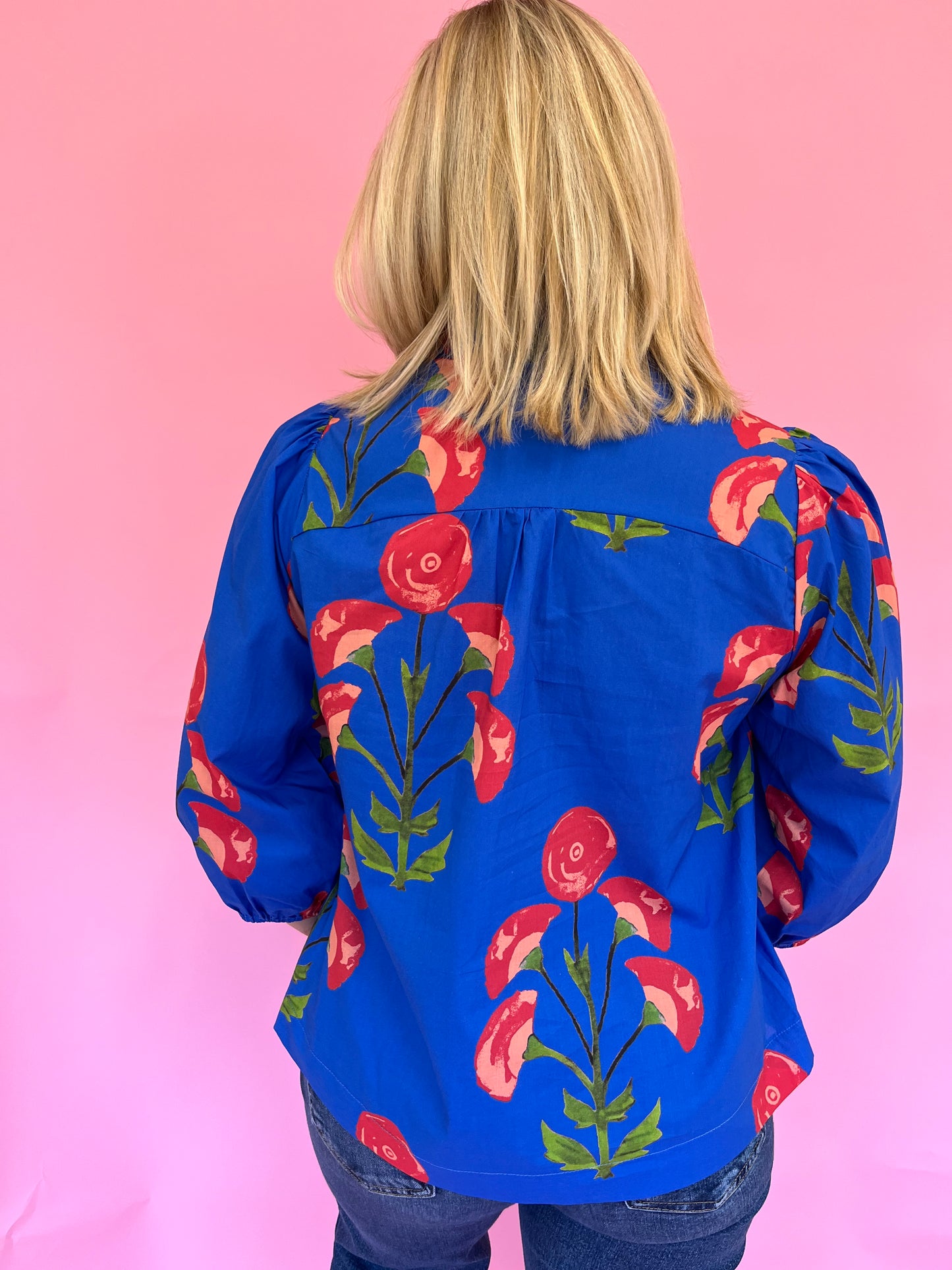Colleen Blue Floral Top