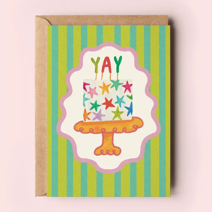 Yay Star Cake Card