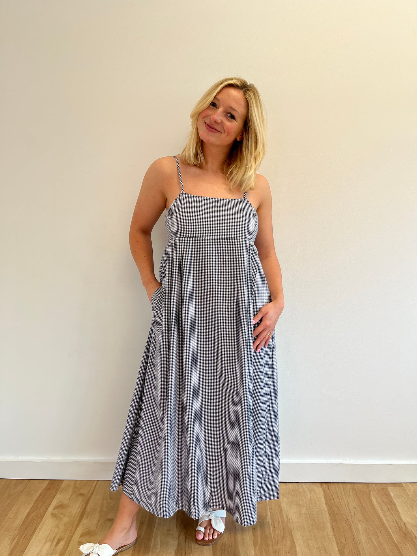 Joey Navy Gingham Dress