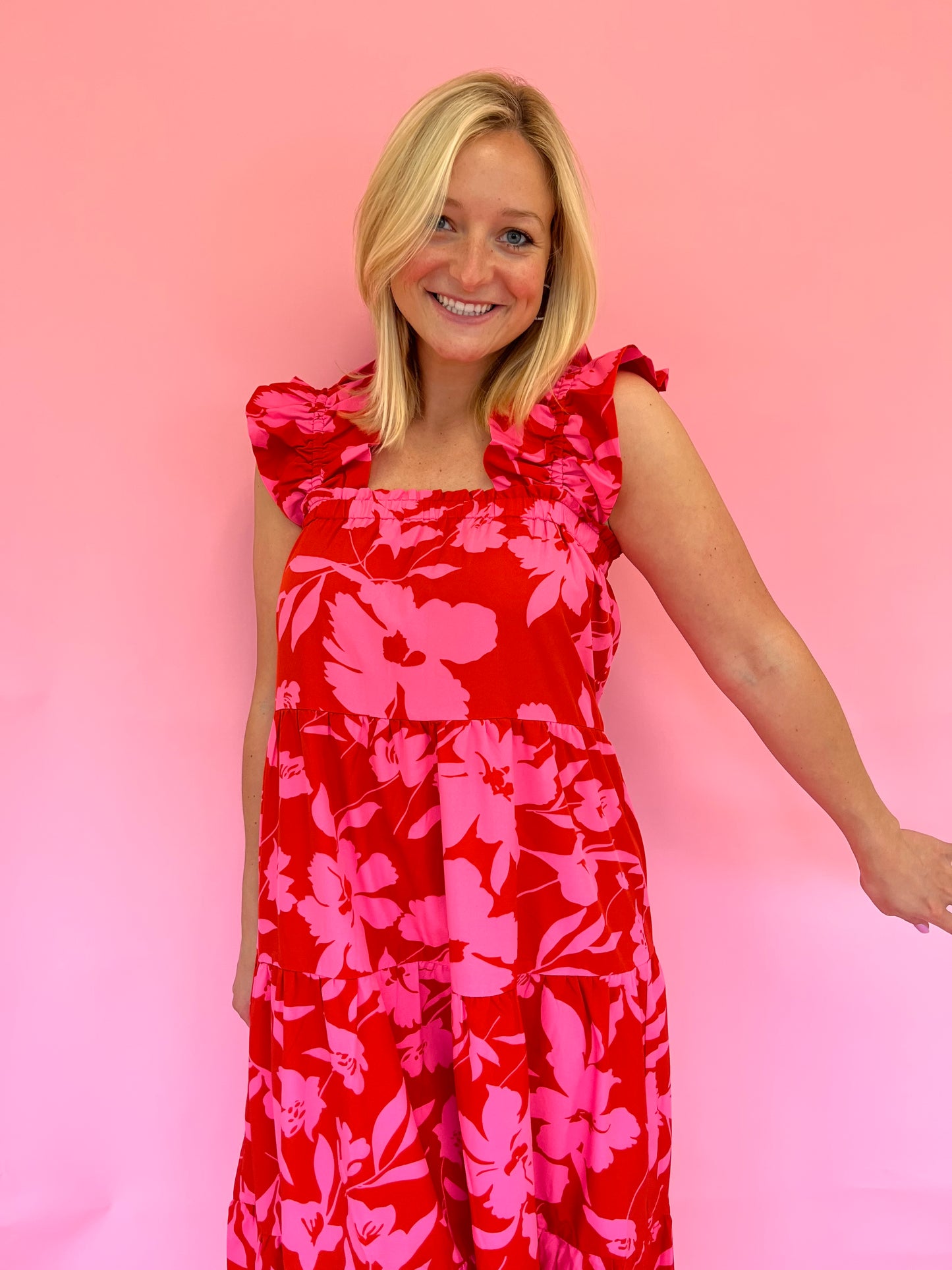 Lainey Pink Pattern Dress