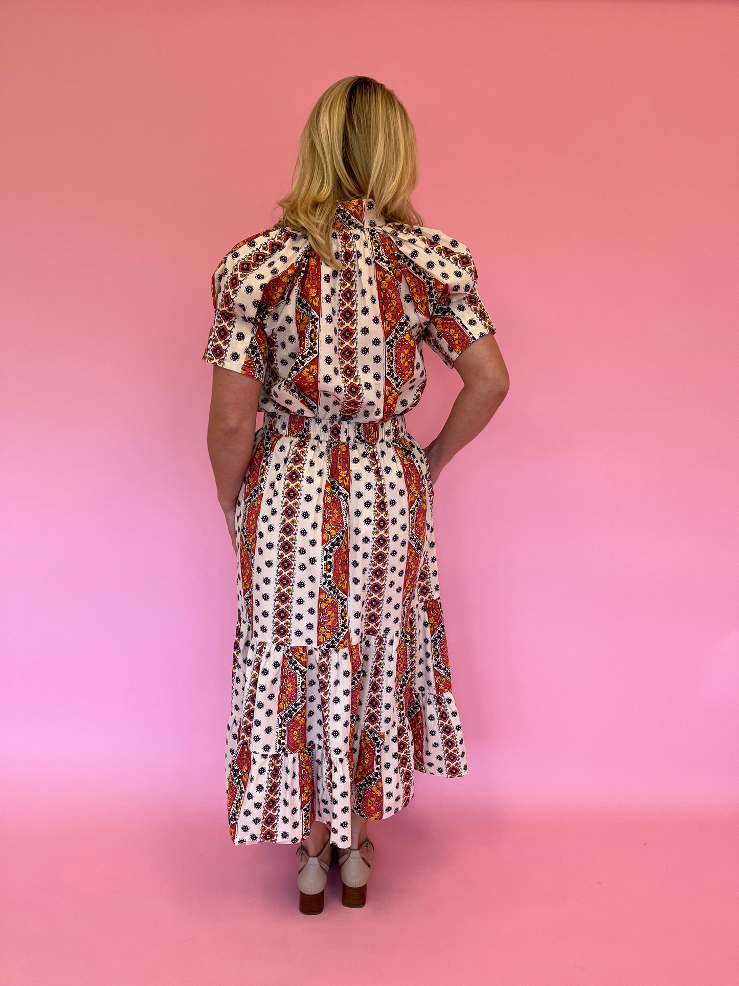 Mary Crimson Mosaic Skirt