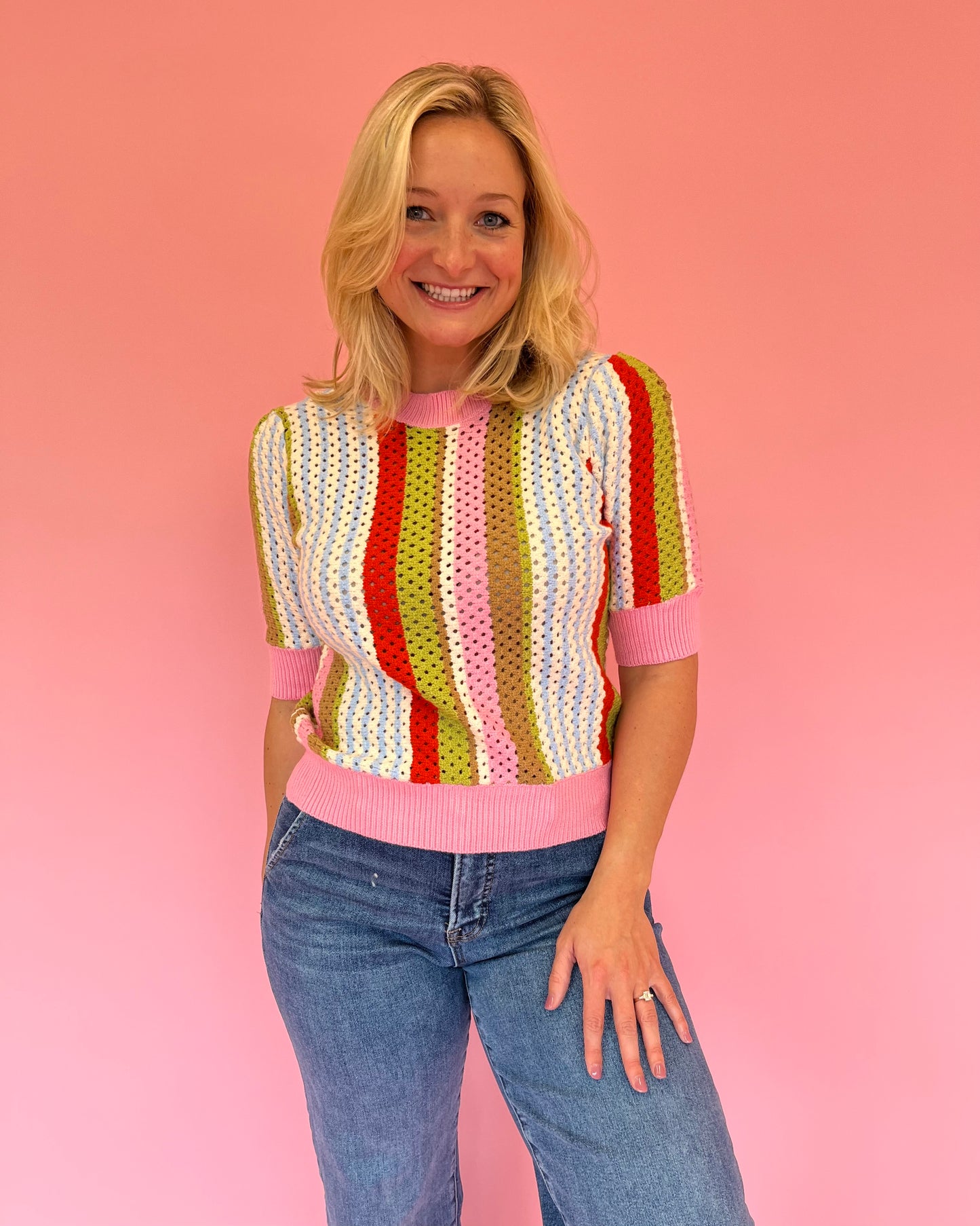 Melissa Colorful Stripe Knit Top