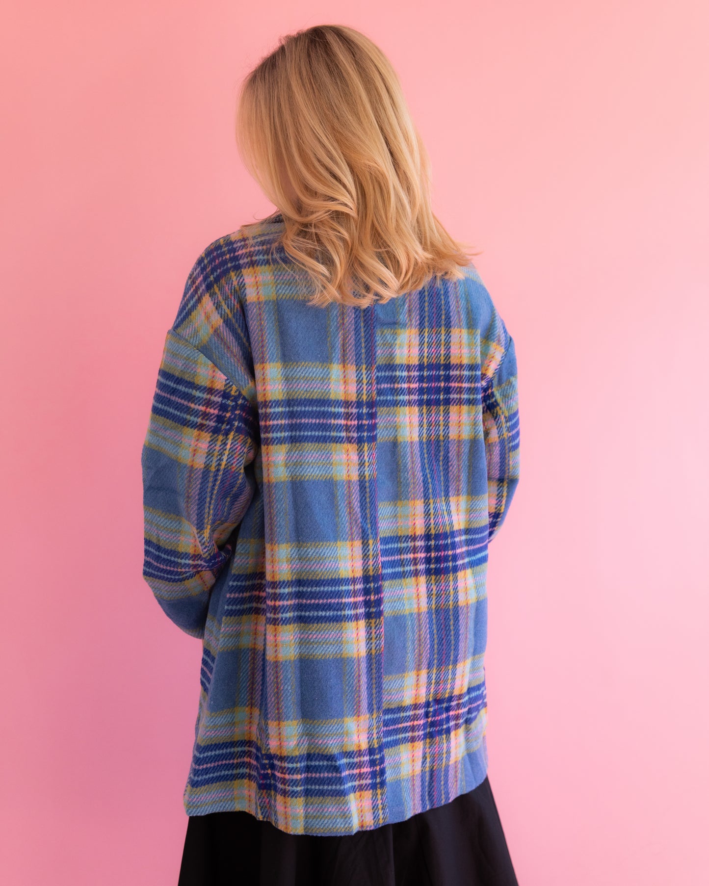 Gwen Blue Plaid Over Coat