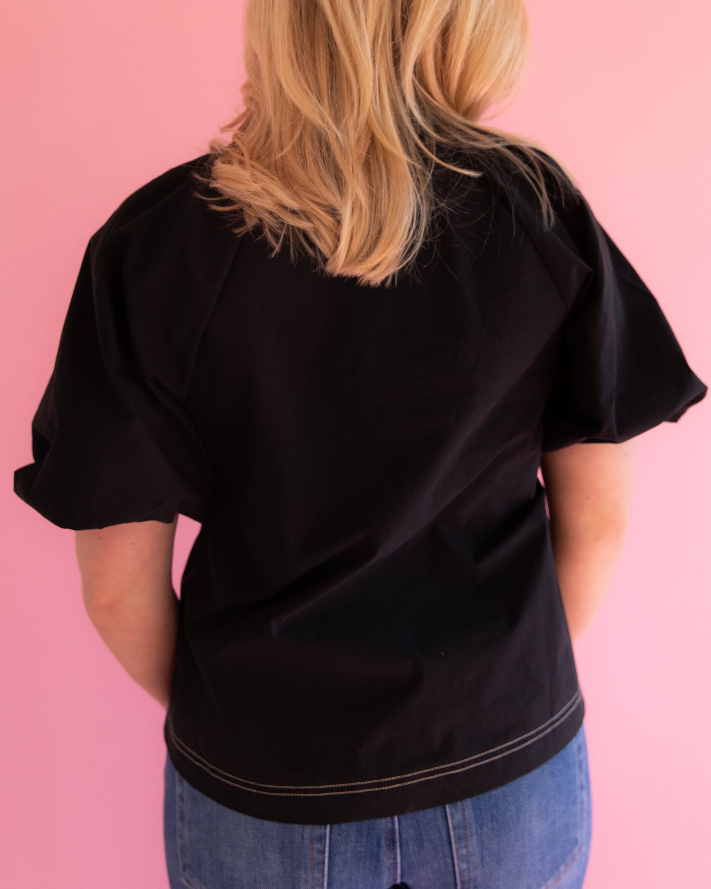 Holly Black Puff Sleeve Top