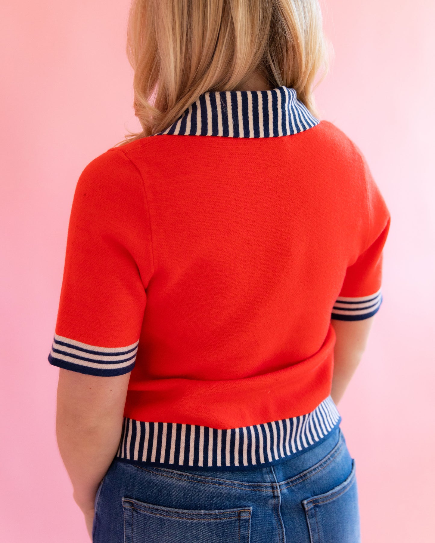 Rachel Orange Floral Knit Top