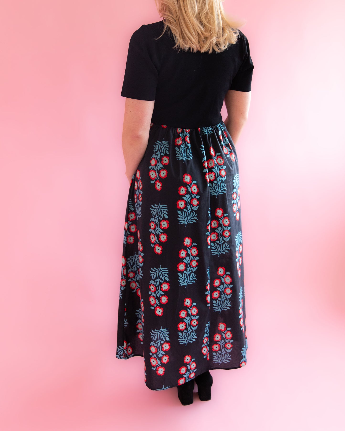 Hannah Black Floral Dress