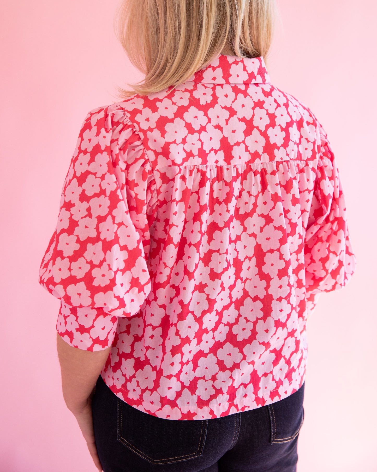 Simone Pink Floral Blouse