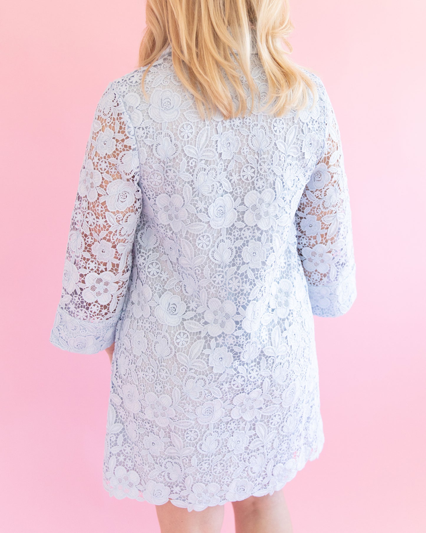 Annie Blue Lace Detail Mini Dress