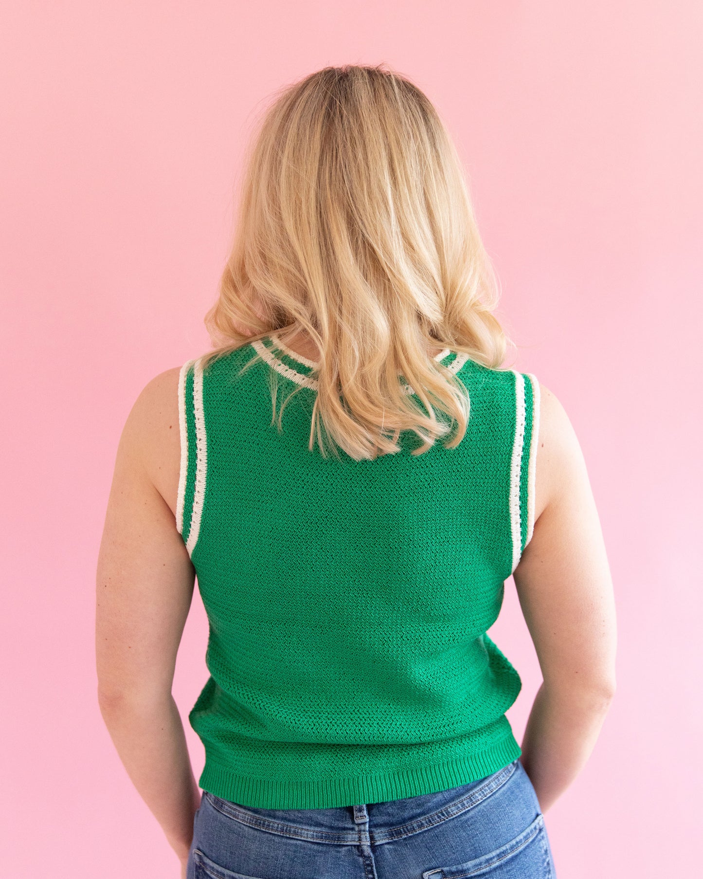 Hazel Green Crochet Sleeveless Top