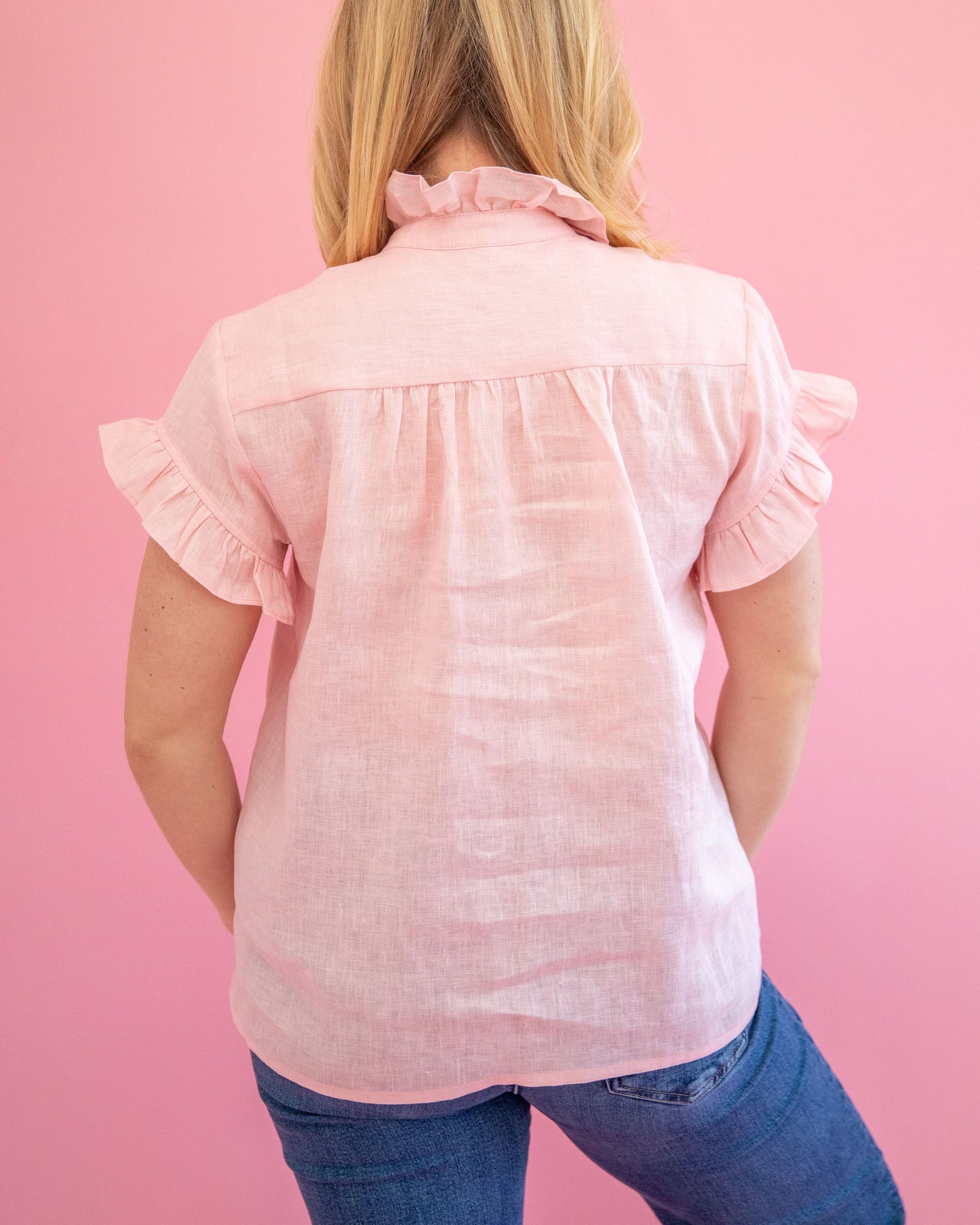 Jillian Light Pink Ruffle Top