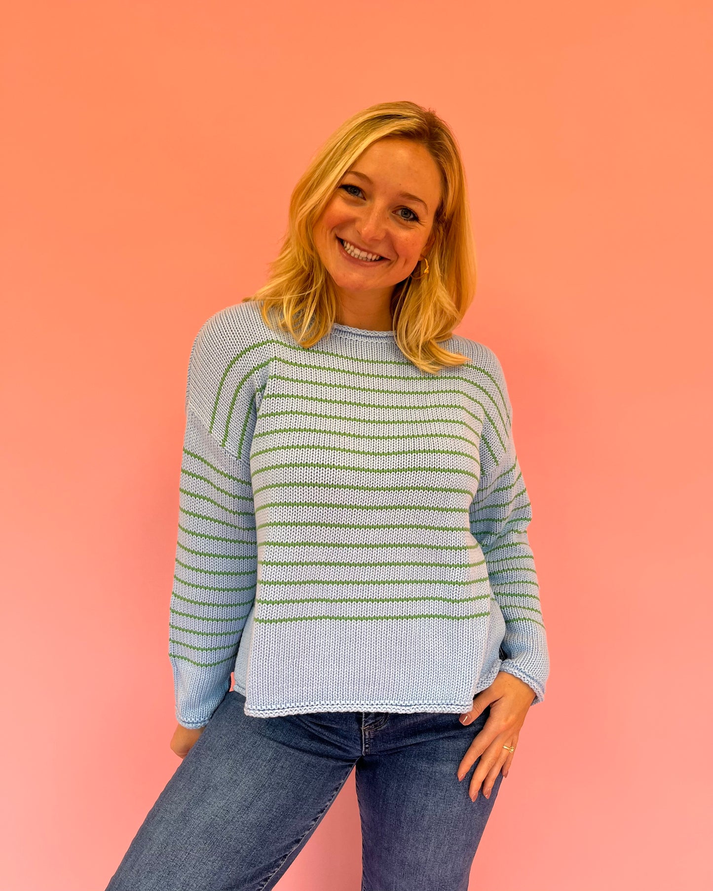 Kansas City Stripe Roll Neck Sweater