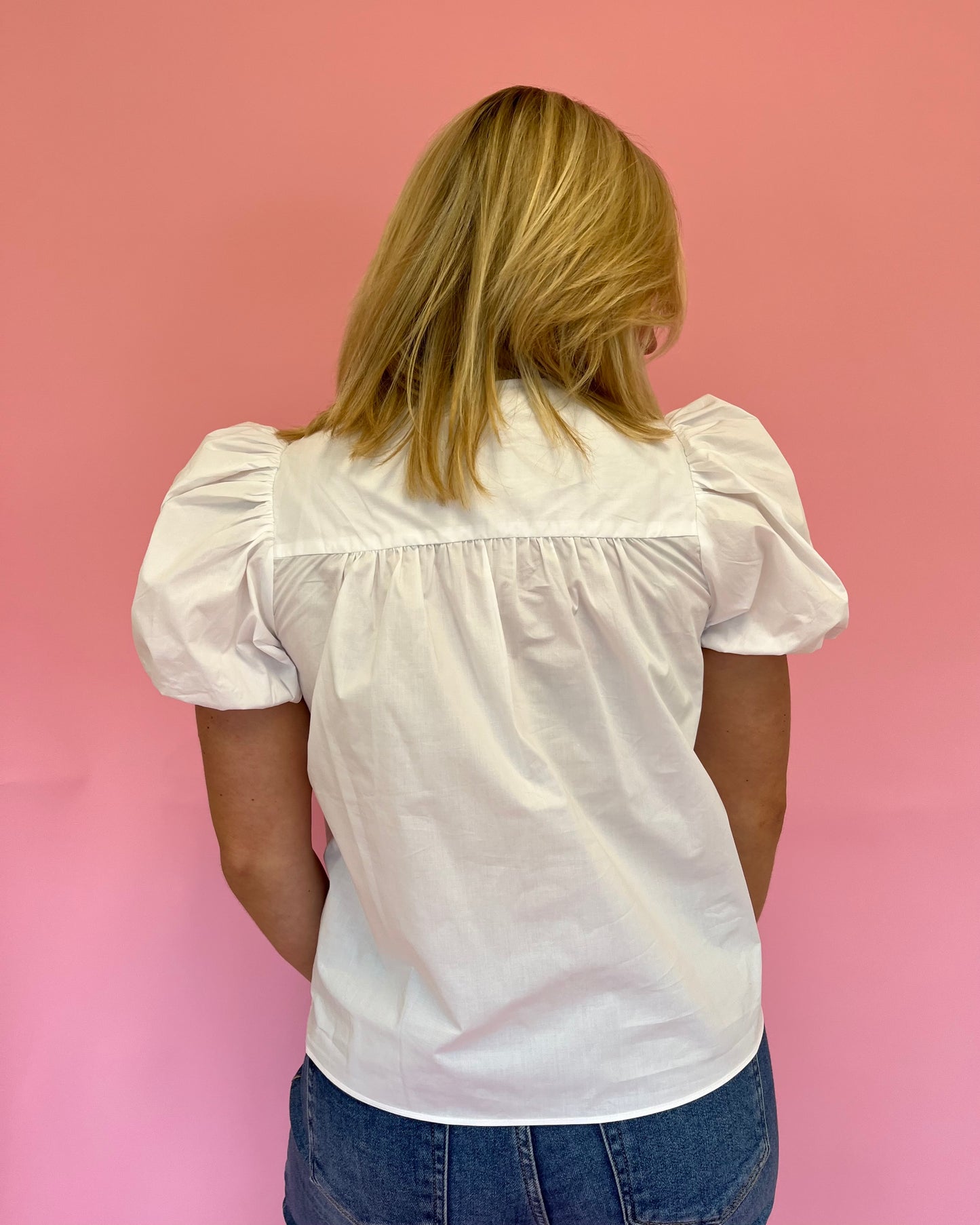 Maggie White Scallop Detail Top