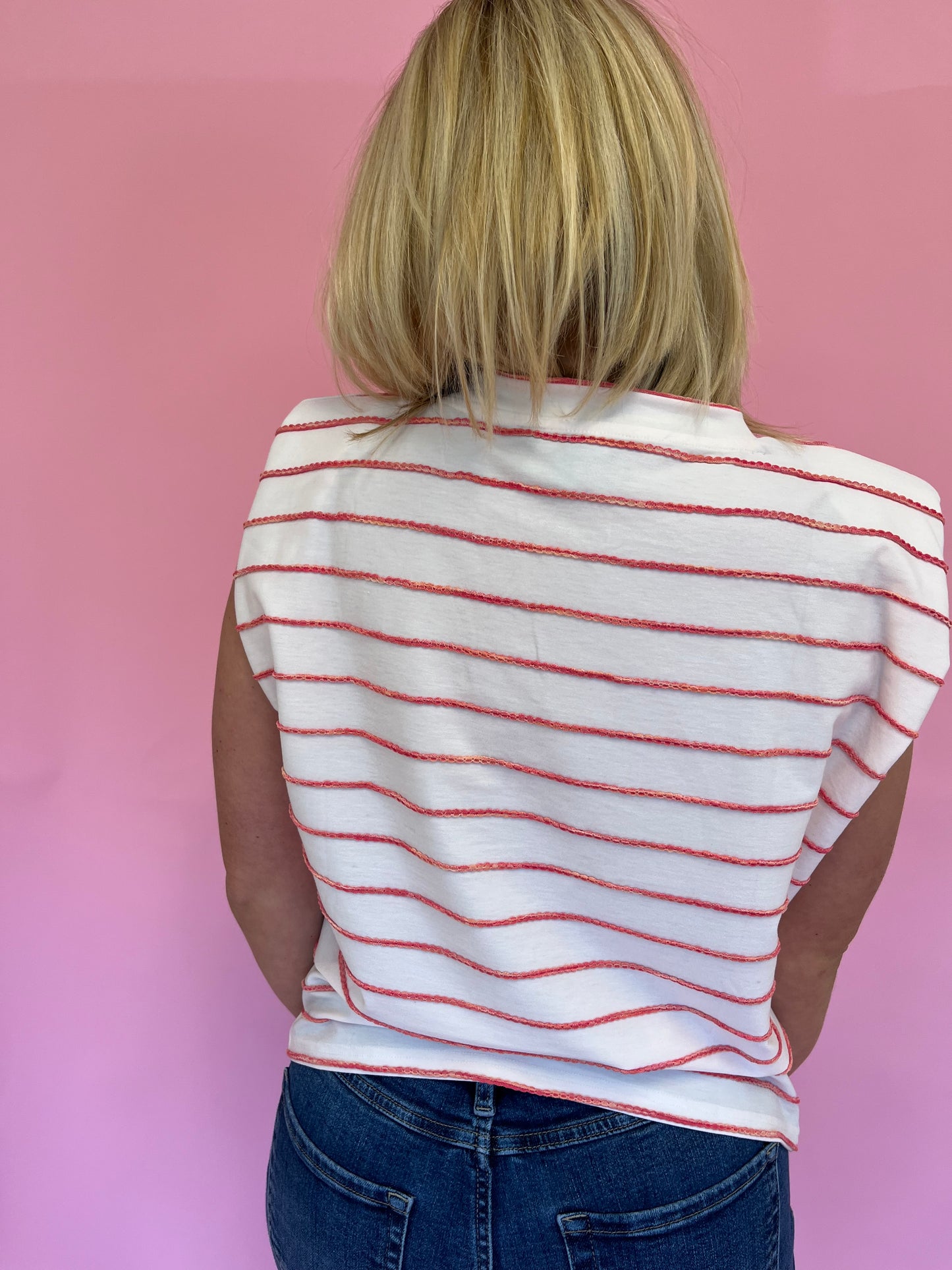 Jane Red Stripe Top