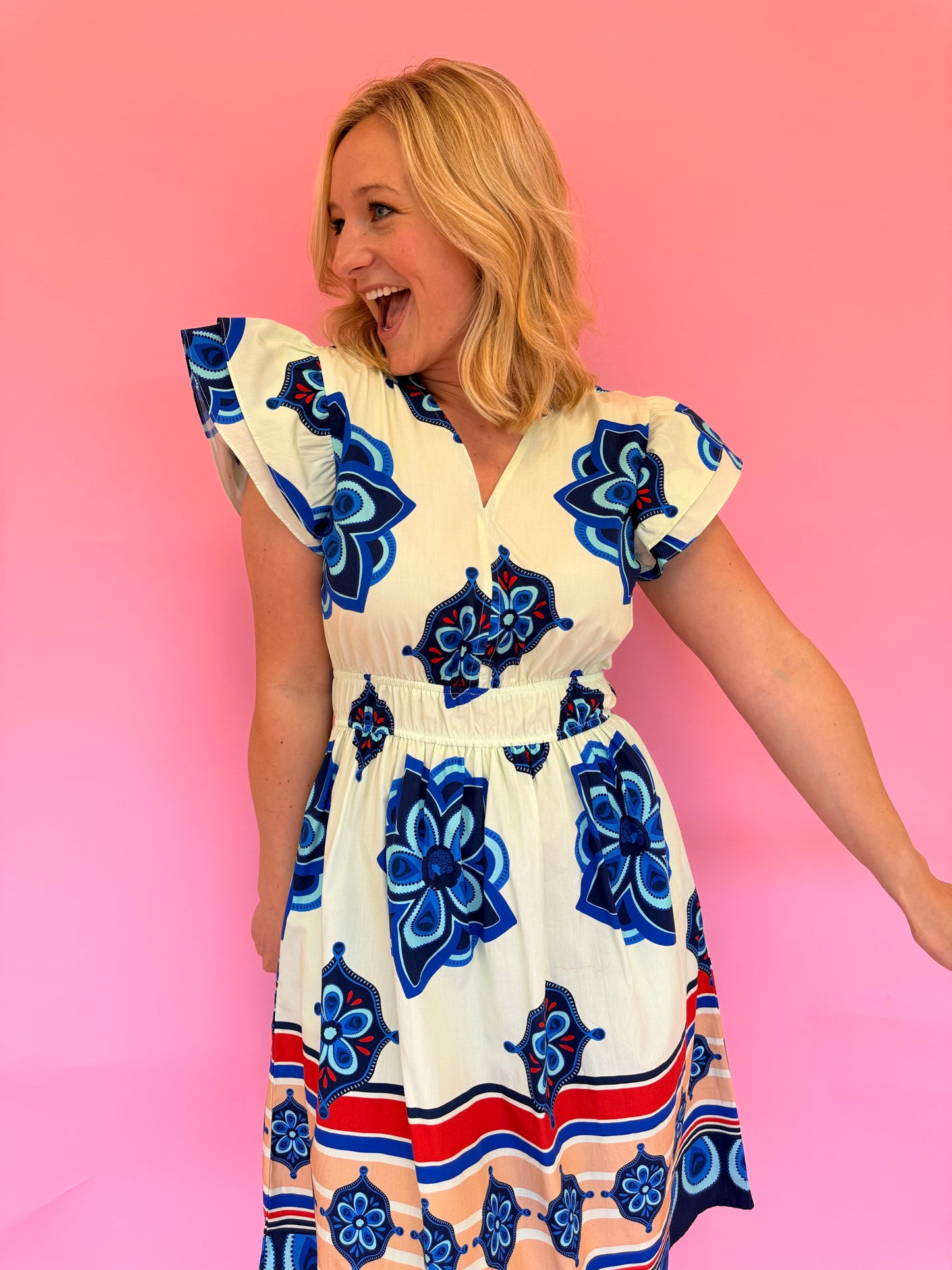 Aria Blue Floral Dress