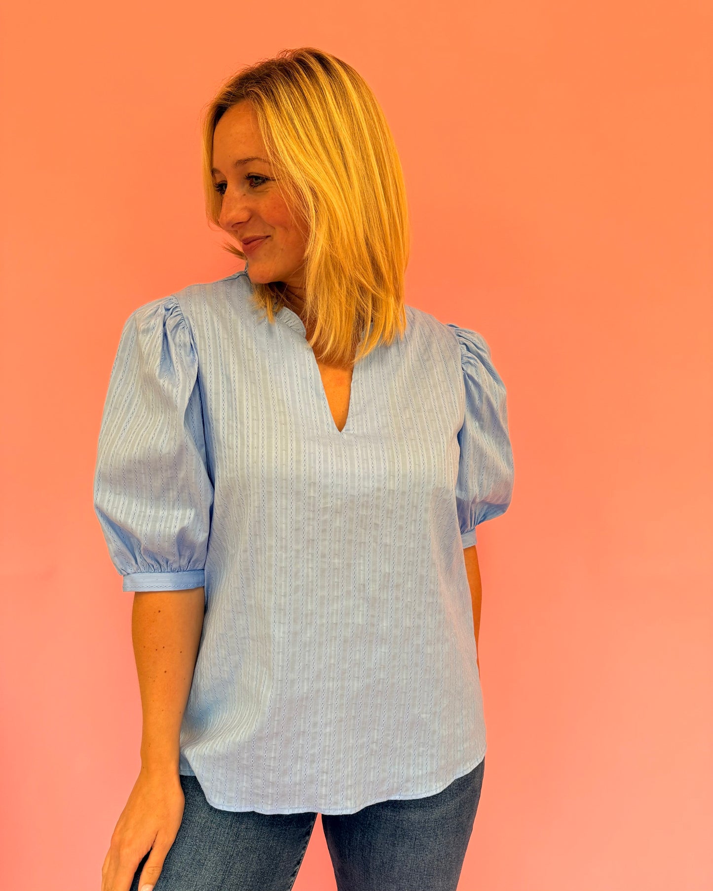 Bernadette Blue Top