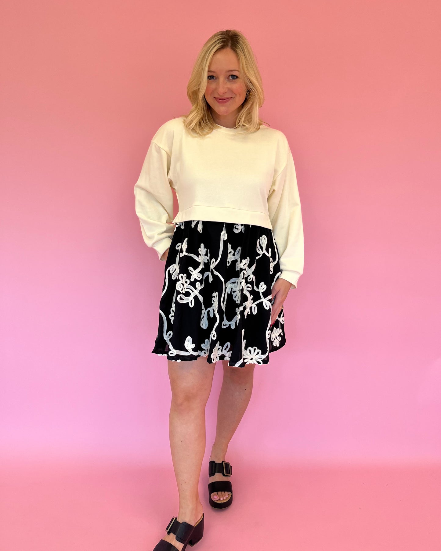 Margaret Ivory Floral Dress