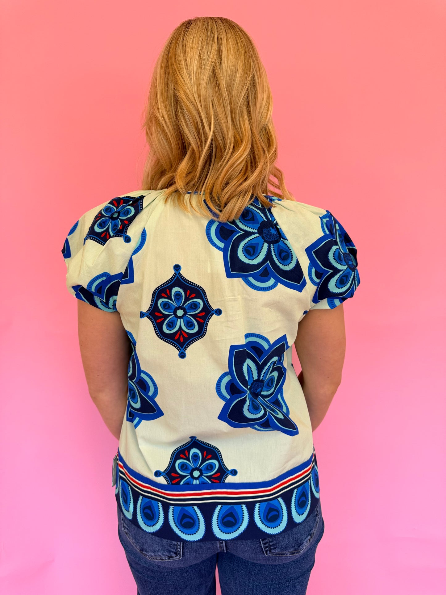 Amy Blue Floral Top