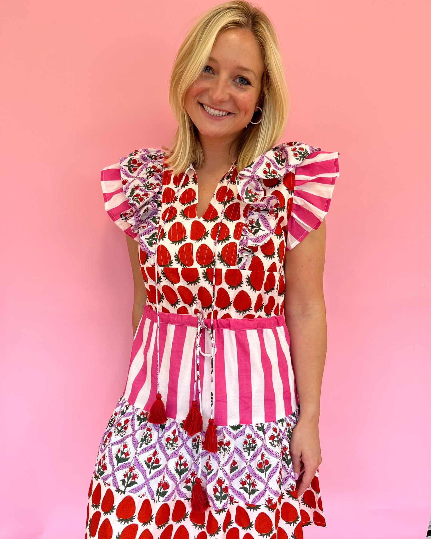 Sweet Strawberry Pattern Dress