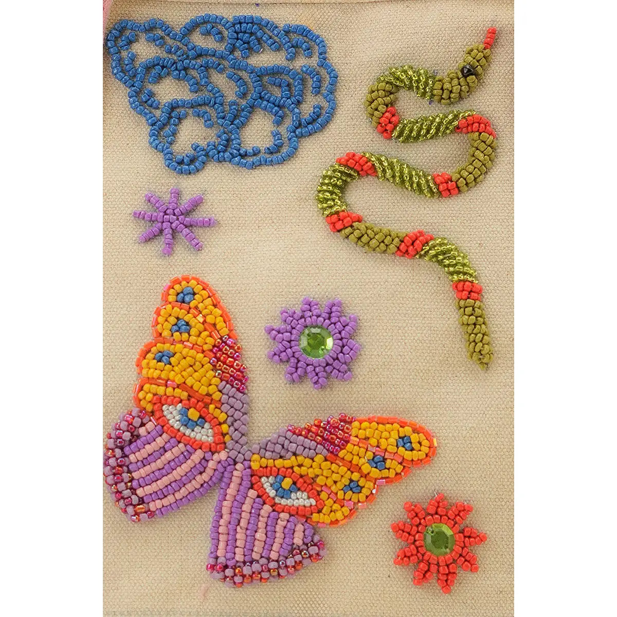 Whimsy Butterfly Beaded Canvas Tote