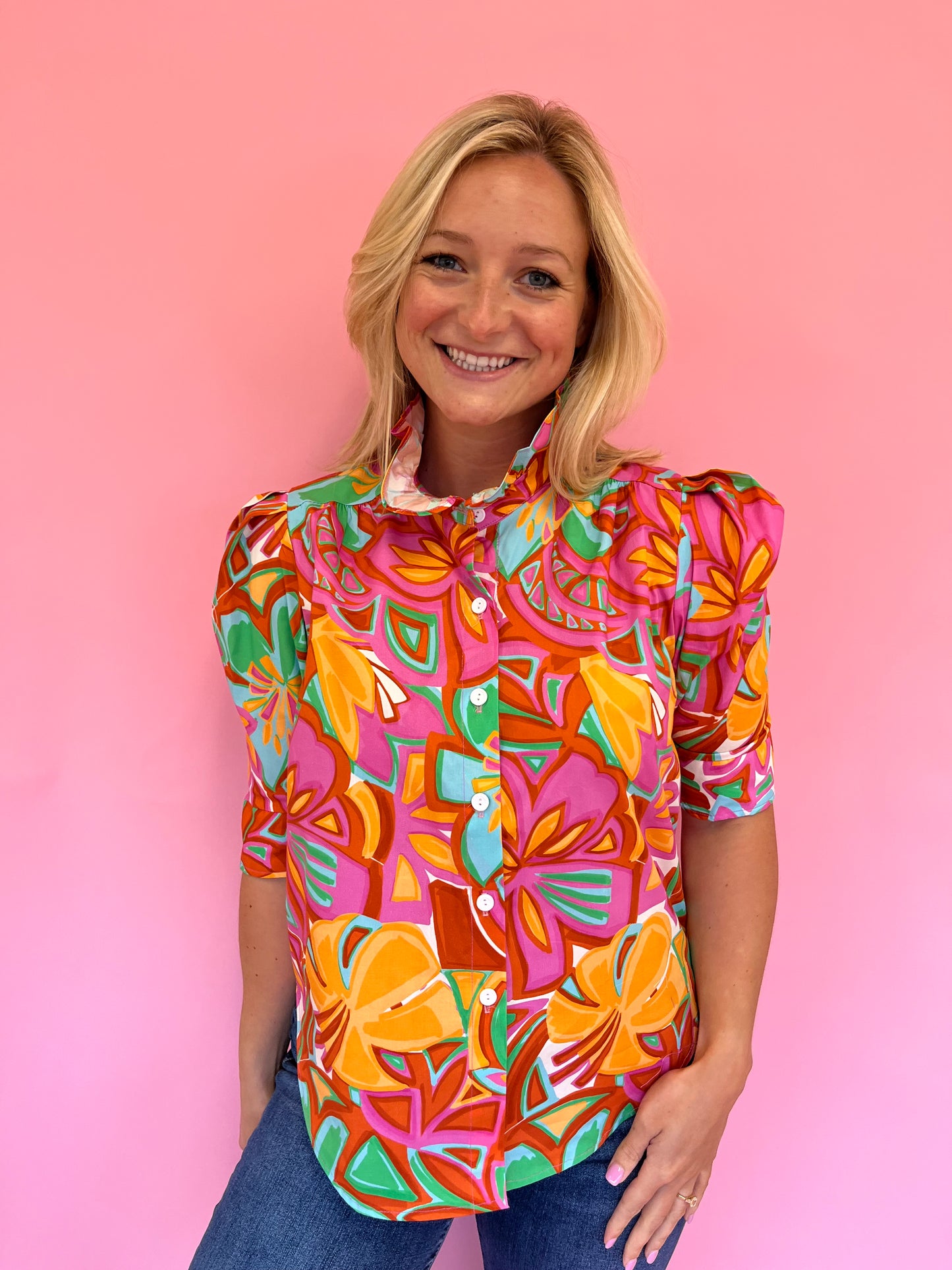 Jodie Bloom Ruffle Top