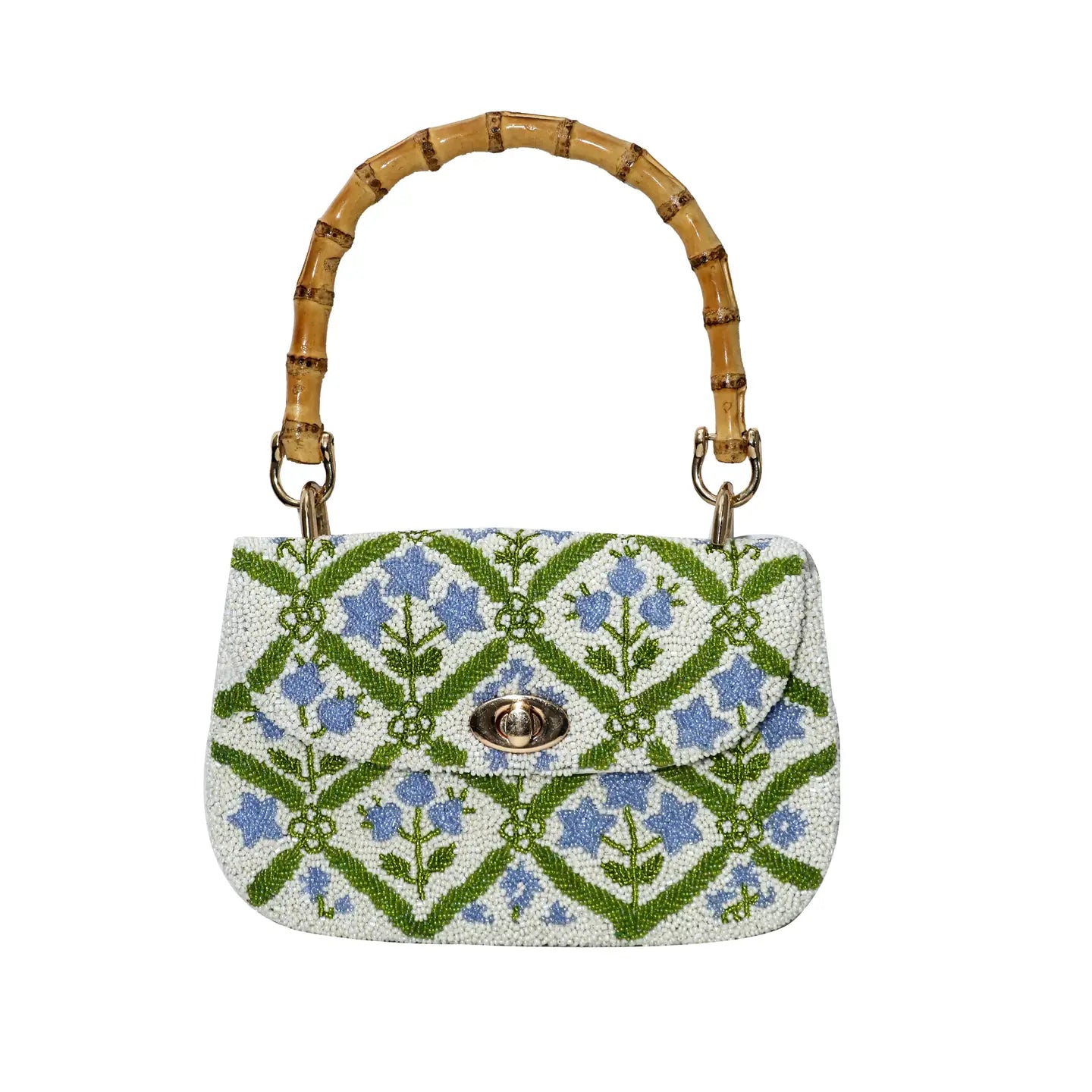 Millie Block Print Beaded Bag