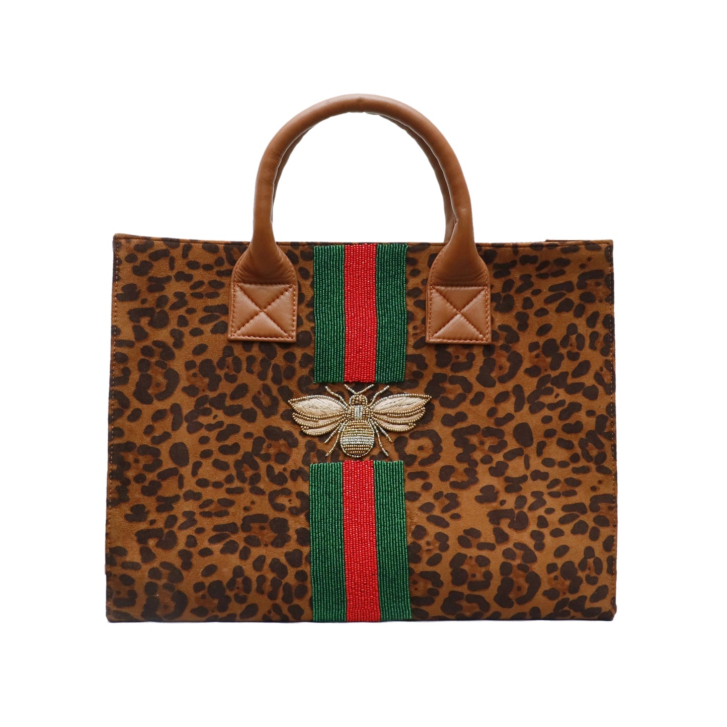 Wild Animal Print Beaded Tote