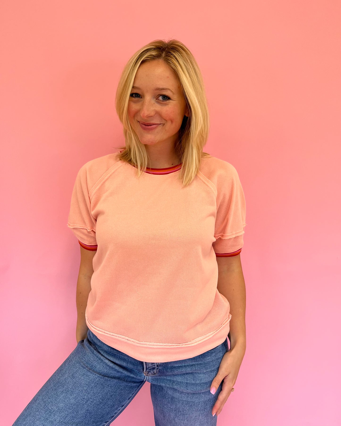 Justine Blush Sweatshirt Top