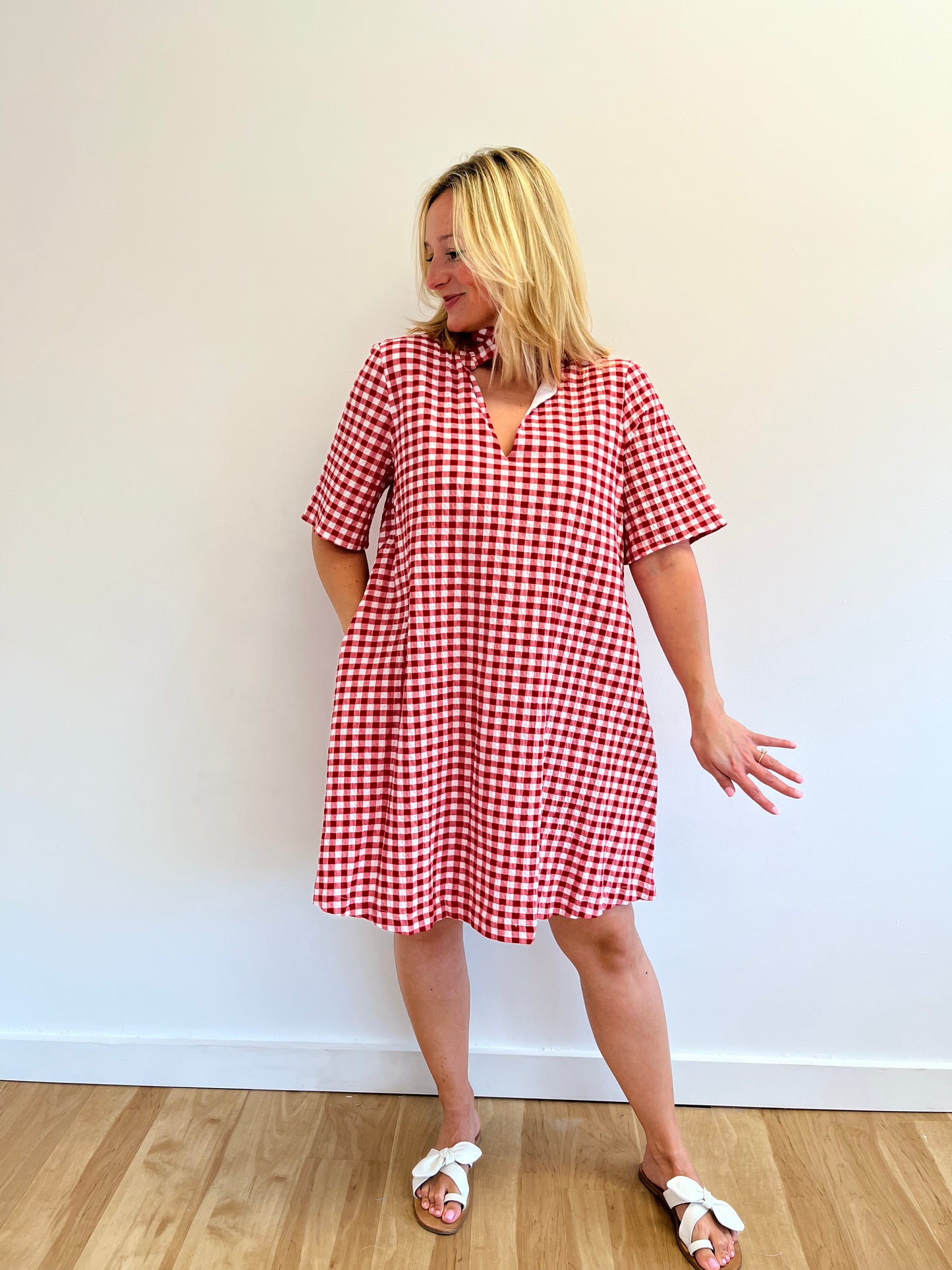 Paige Red Gingham Dress
