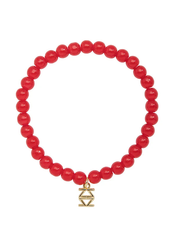 Lena Beaded Bracelet - Red