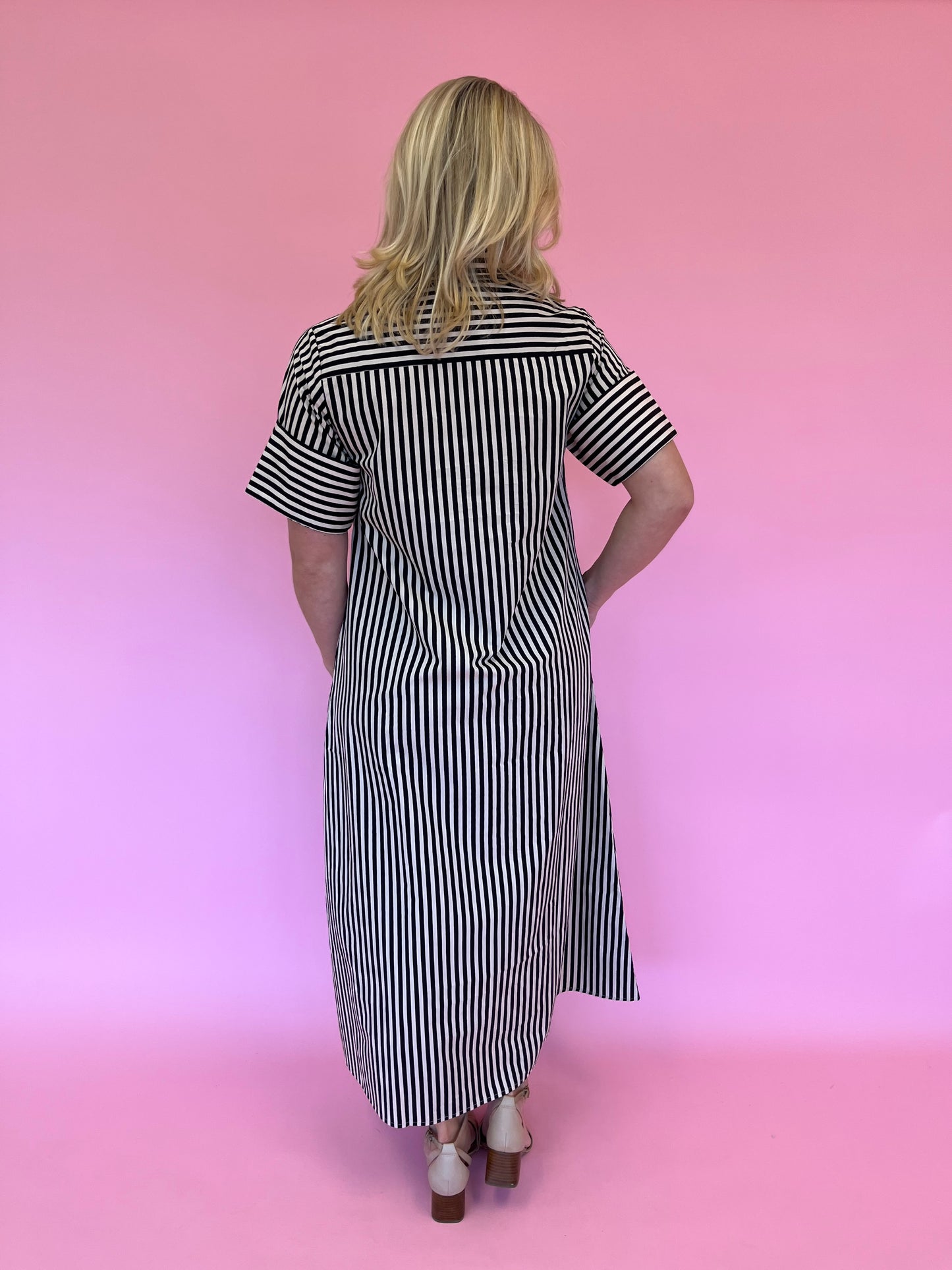 Gibbons Black Stripe Dress