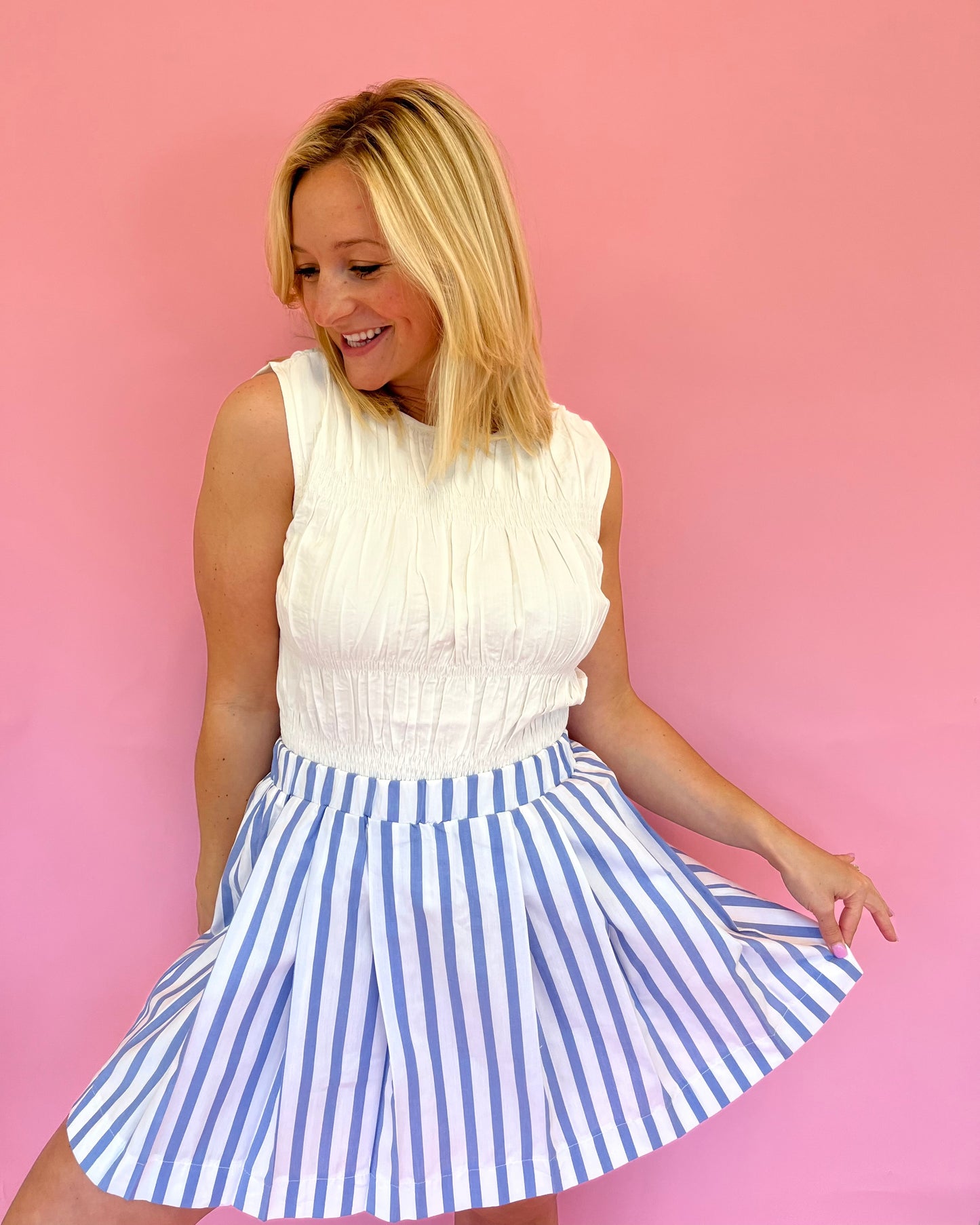 Zoe Blue Stripe Skirt