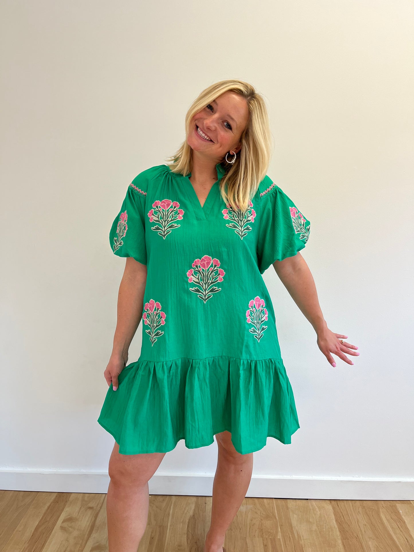 Lilly Green Block Print Dress