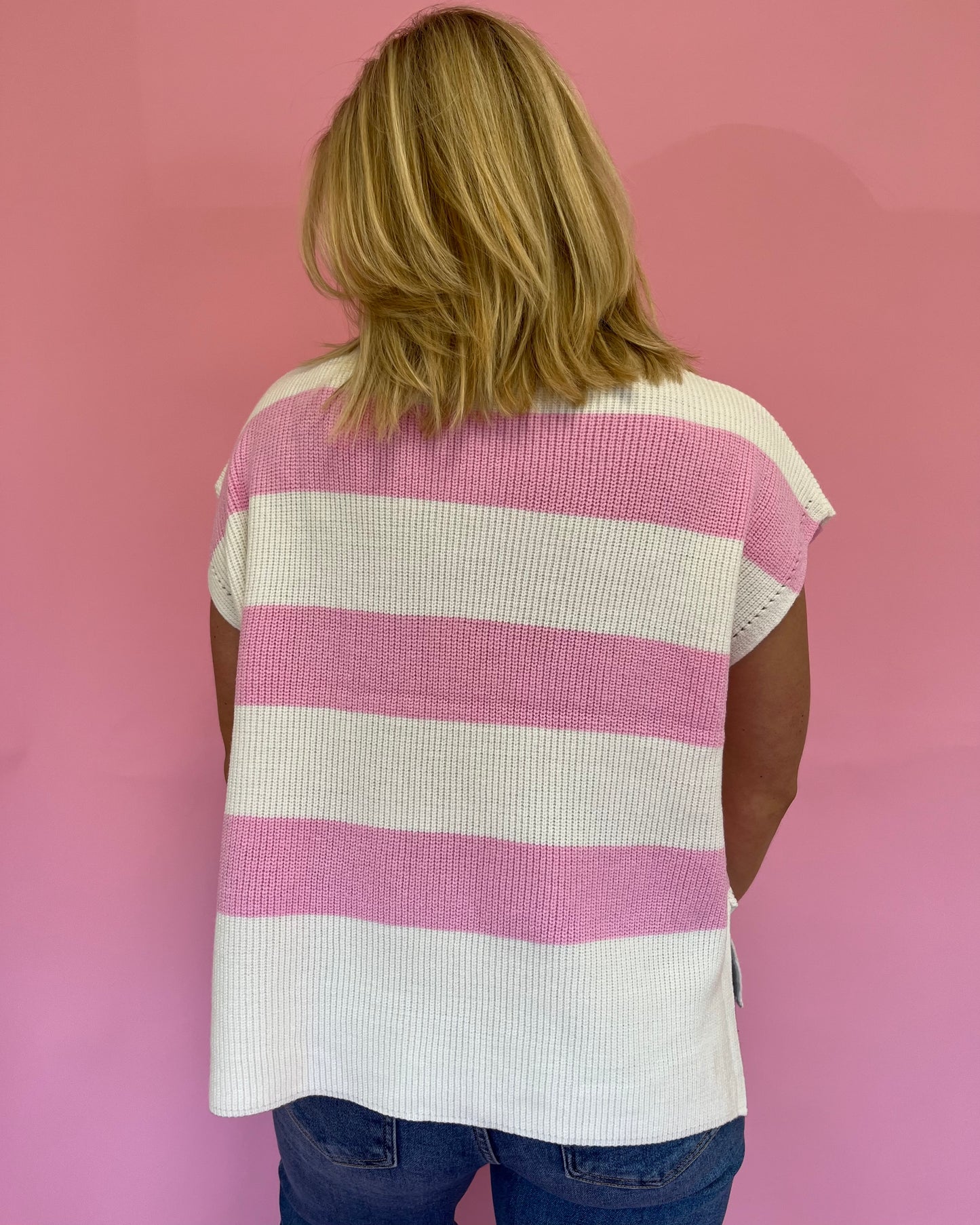 Hannah Pink Stripe Knit Top