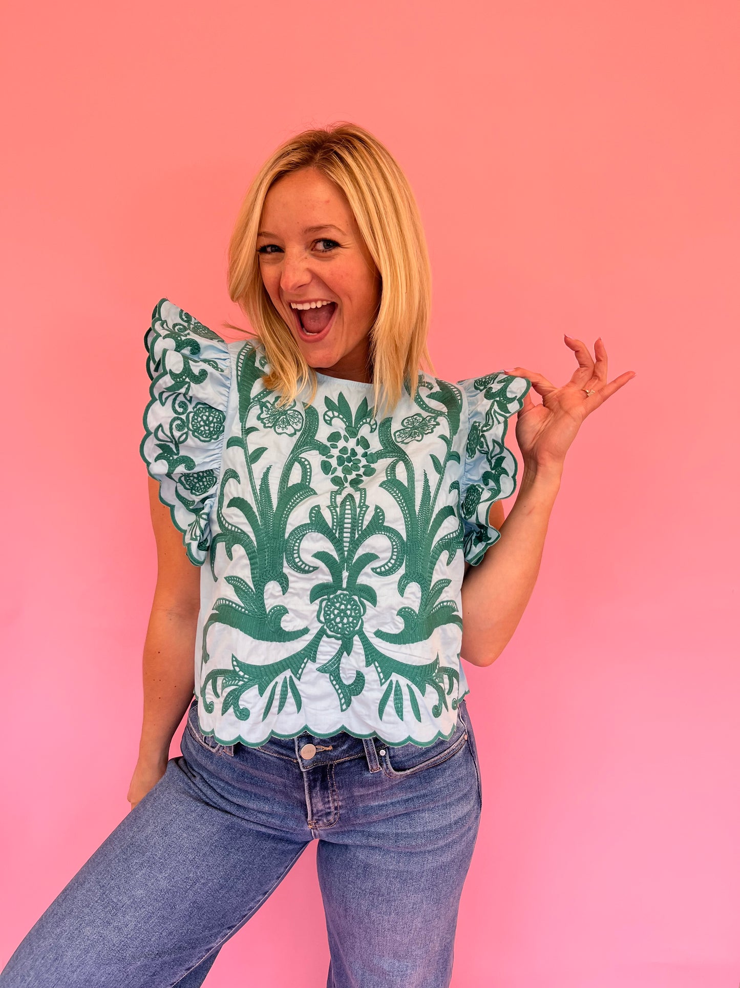 Willow Embroidered Top