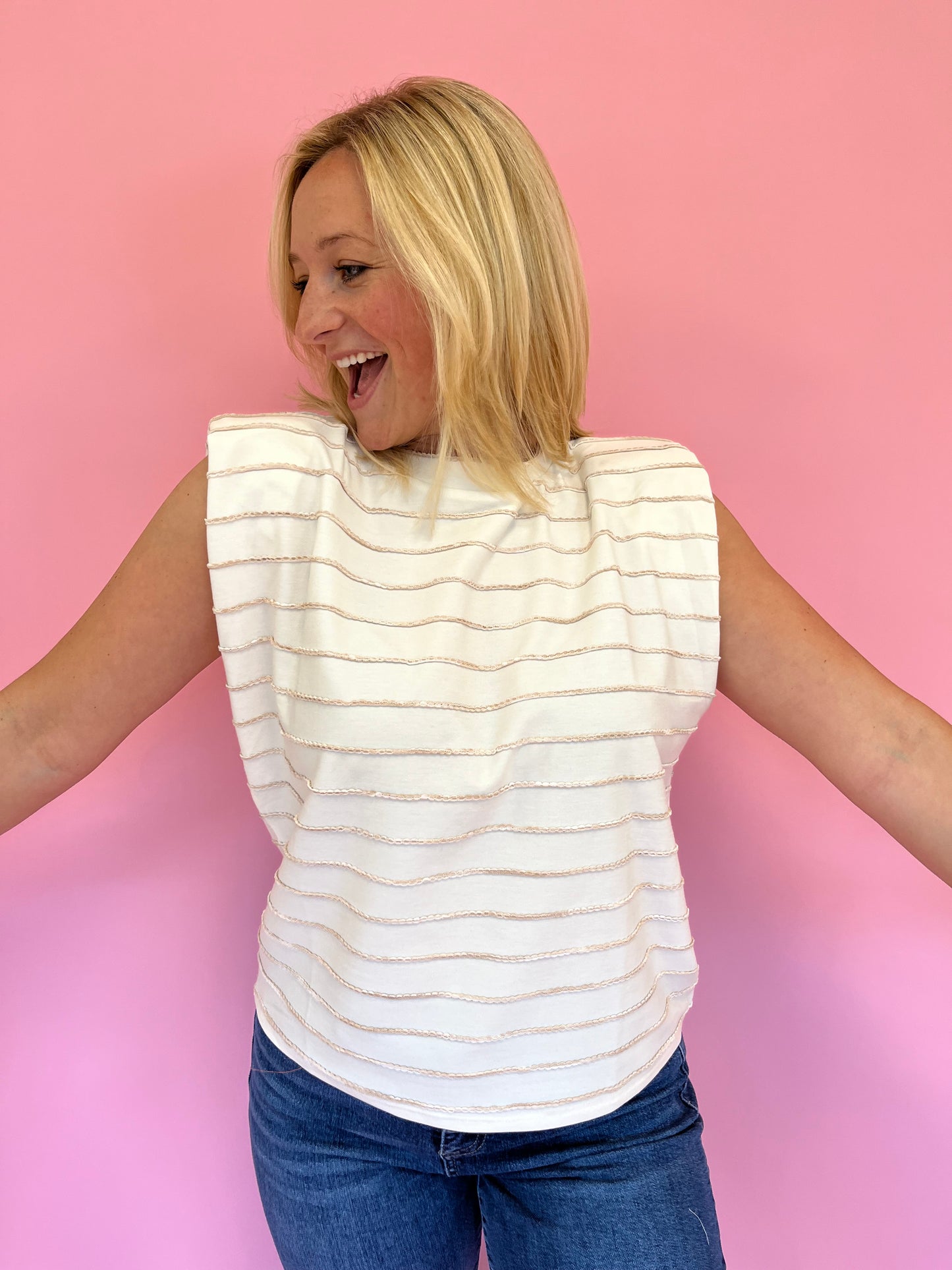 Jane Tan Stripe Top