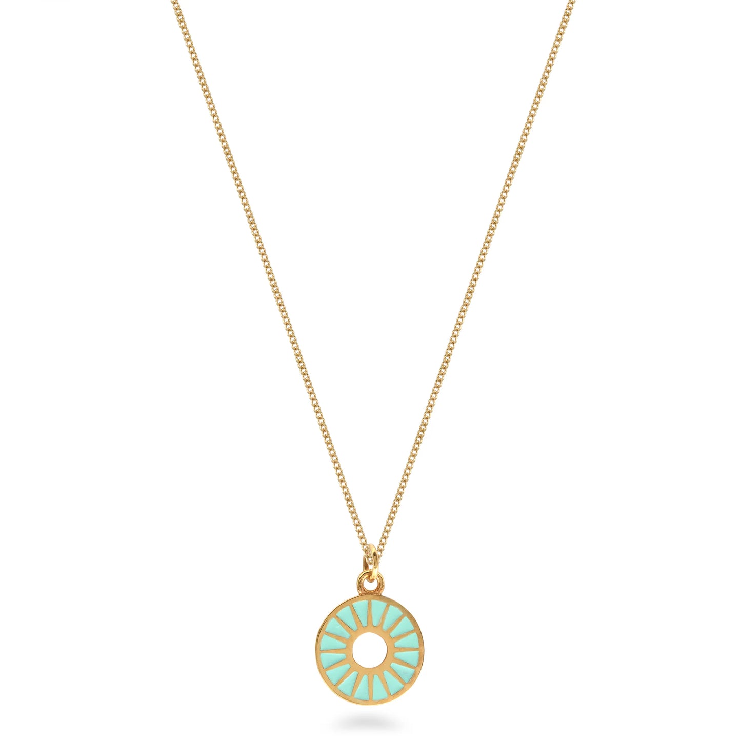 Enamel Sunburst Necklace - Jade