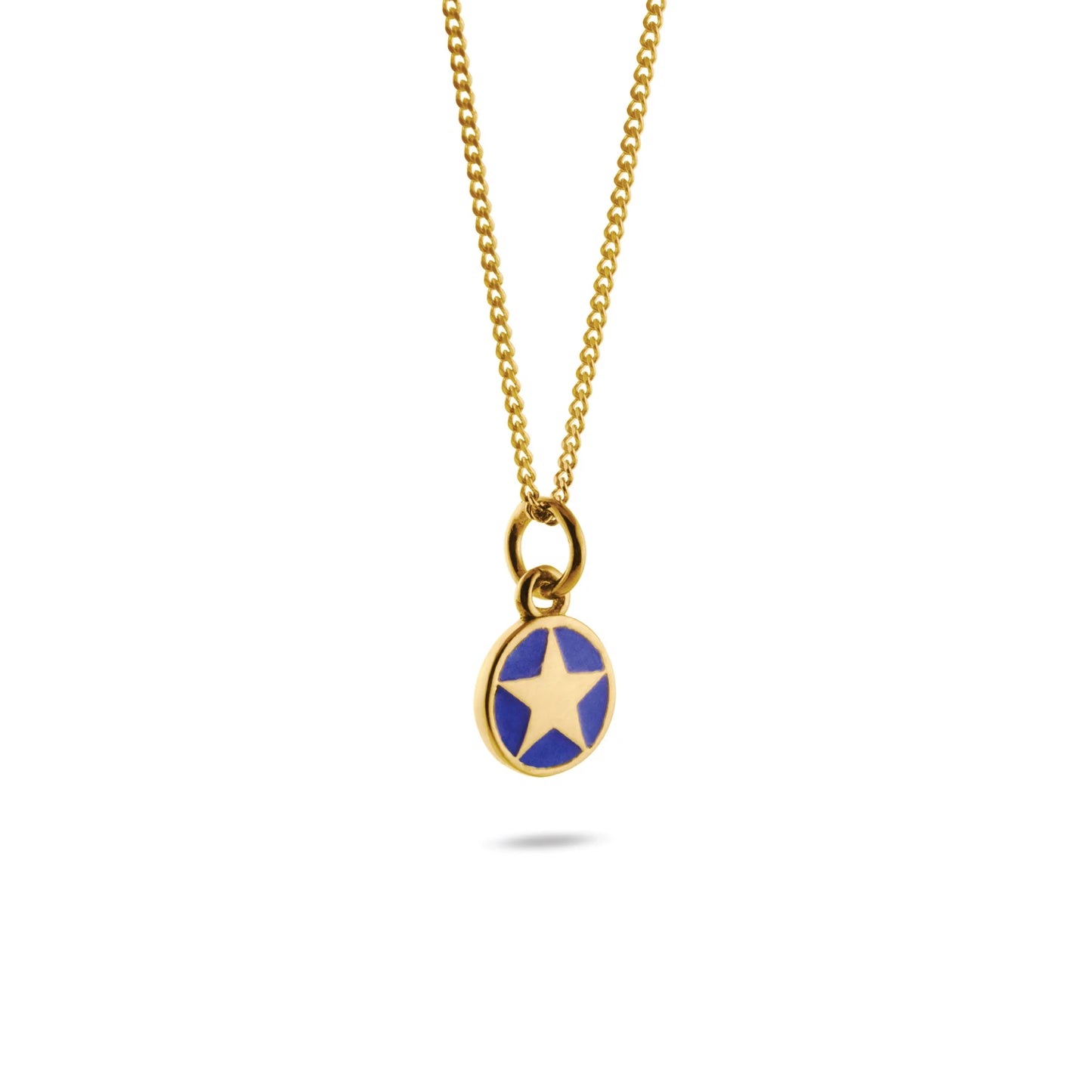Enamel Mini Star Necklace - Indigo Blue