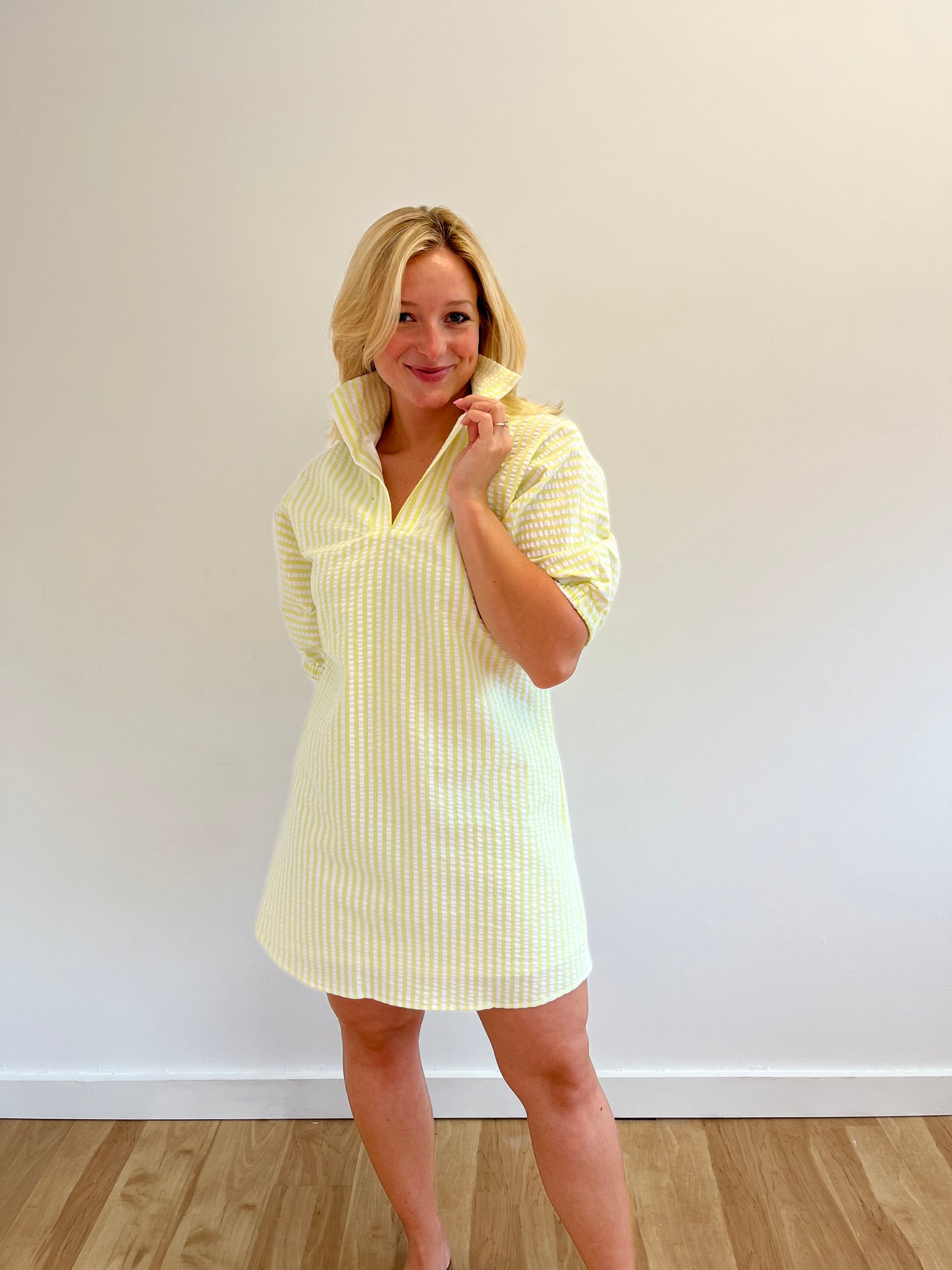 Charlotte Lime Seersucker Dress
