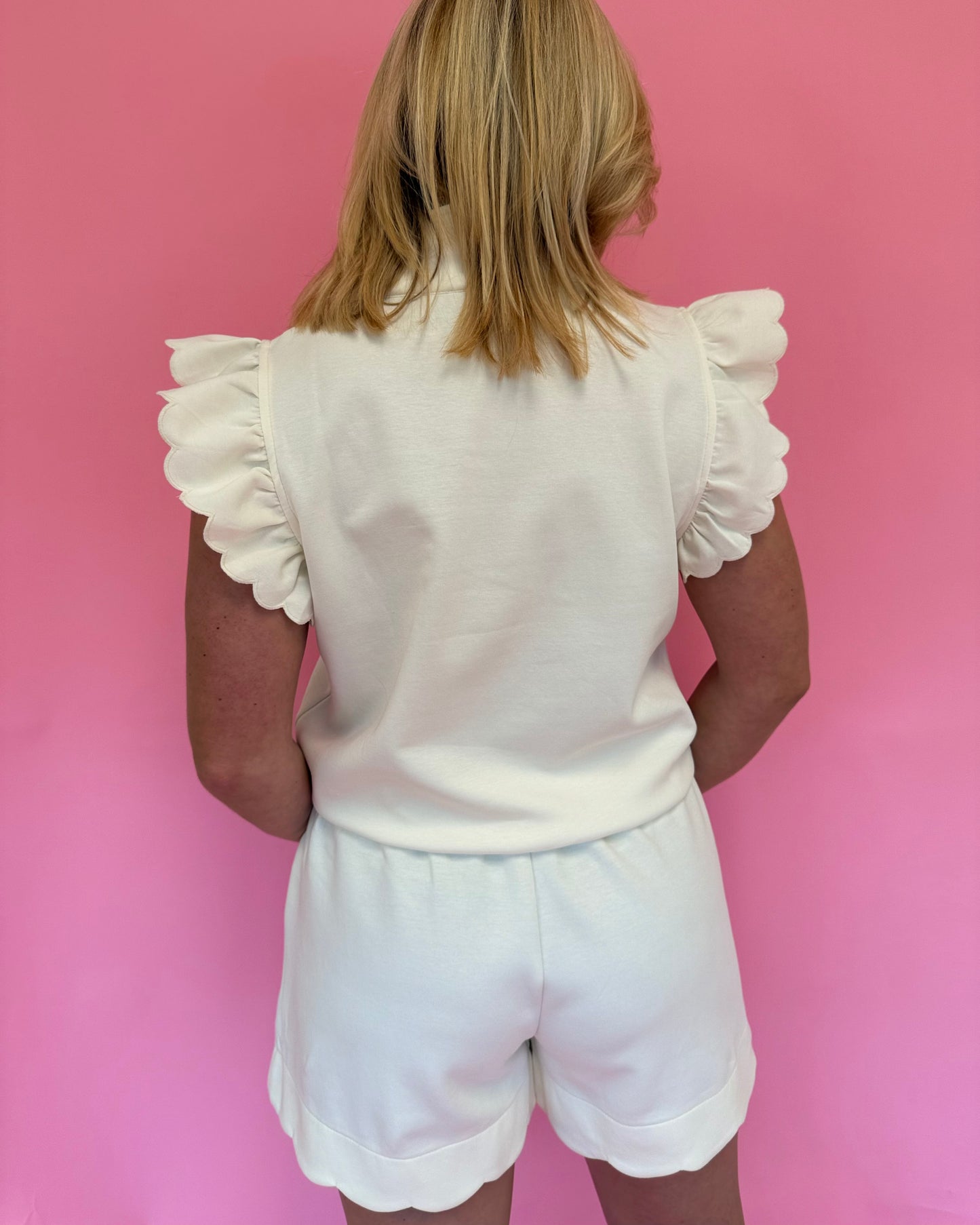 Darby Scallop Zip Top